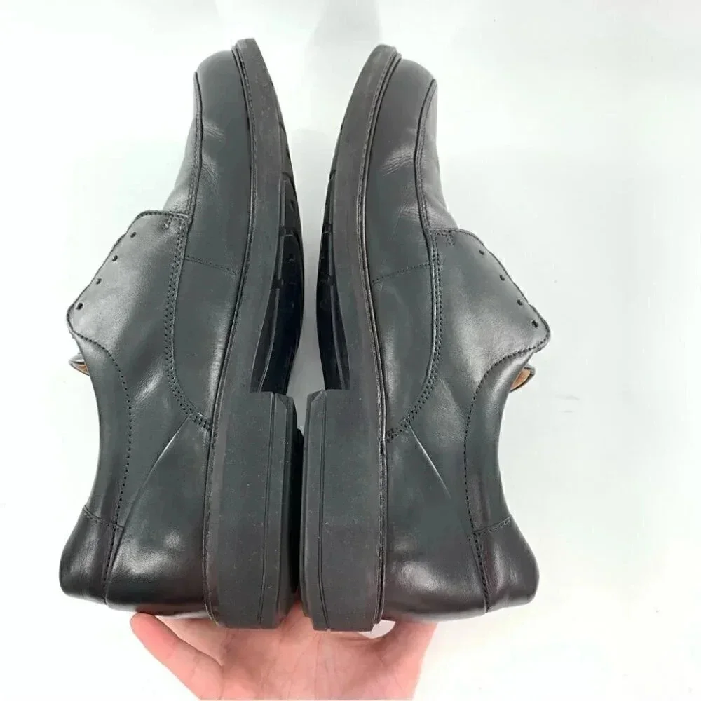 Ecco Mens lace up oxfords size 44 10-10.5 black leather comfort orthopedic